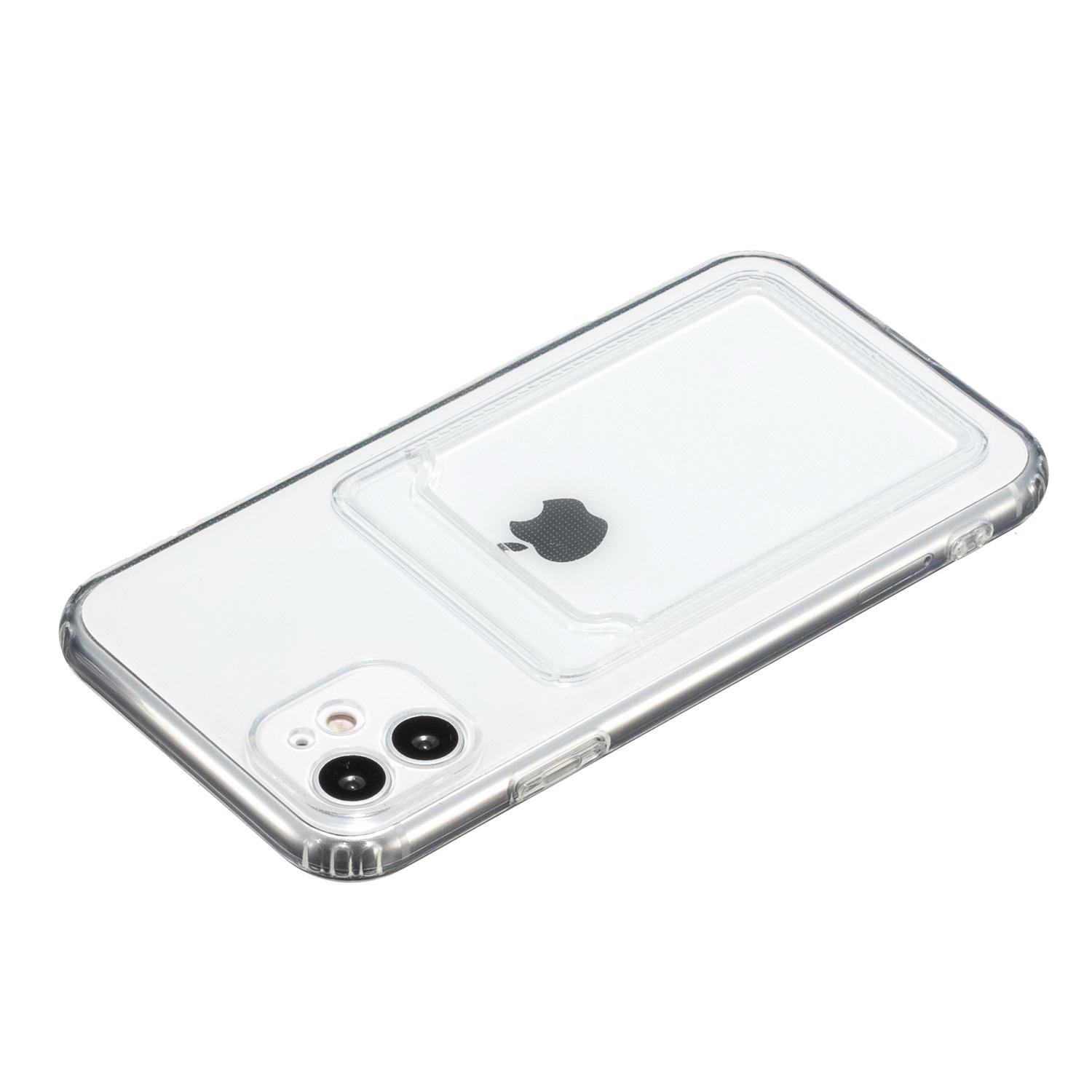 iPhone 11 Gummi Case Schutzhülle mit Kartenfach - Transparent