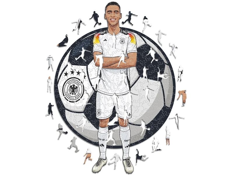 Iconic Puzzle Jamal Musiala (Deutsche Nationalmannschaft) Offiziell lizenziertes Holzpuzzle, Grösse M