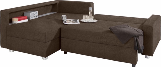 COLLECTION AB Ecksofa »Relax L-Form« inklusive Bettfunktion, Federkern, wahlweise mit RGB-LED-Beleuchtung
