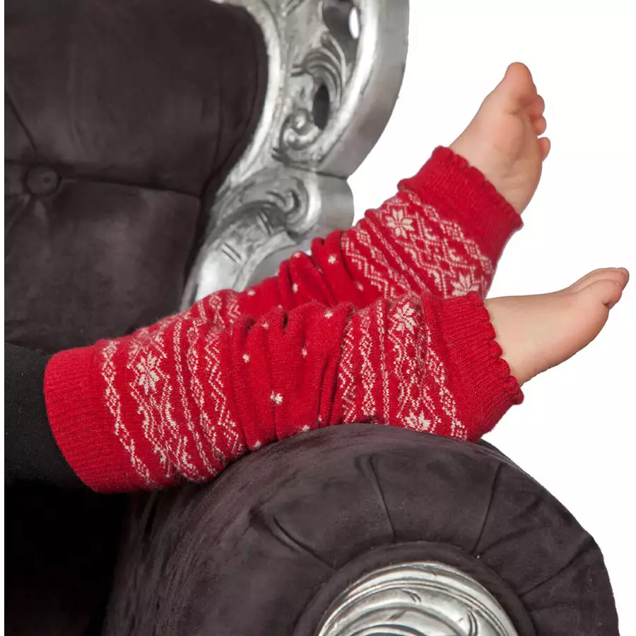 Hoppediz Beinstulpen Merino-Babystulpen Norweger rot
