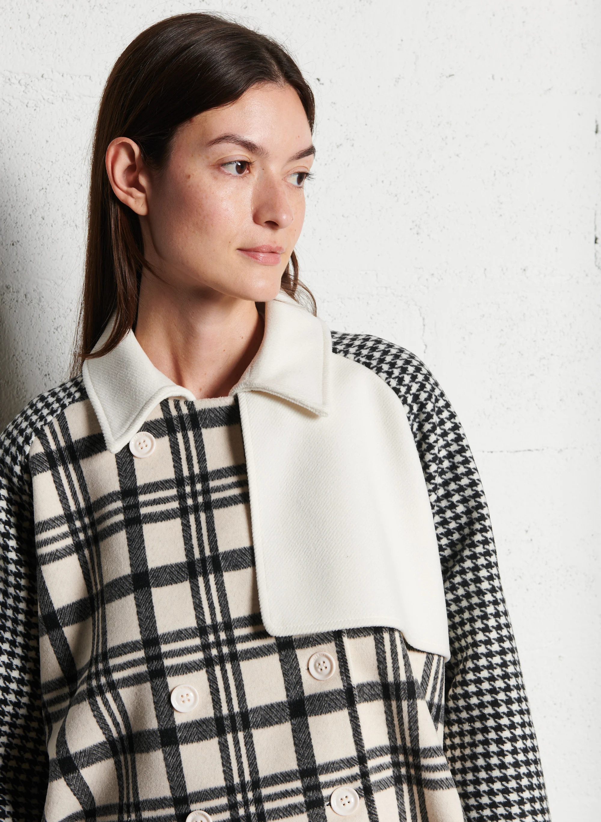 Manteau court imprimé| Blanc