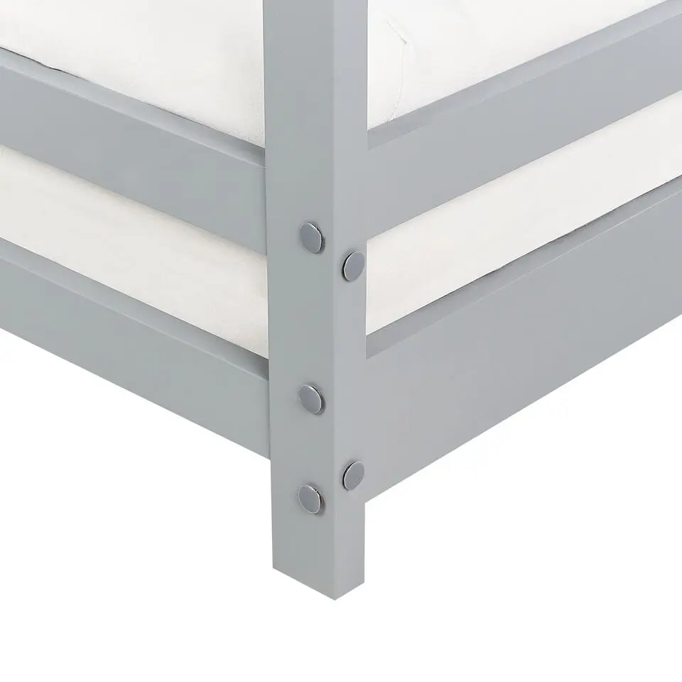 APPY - Kinderbed - Grijs - 90 x 200 cm - Dennenhout