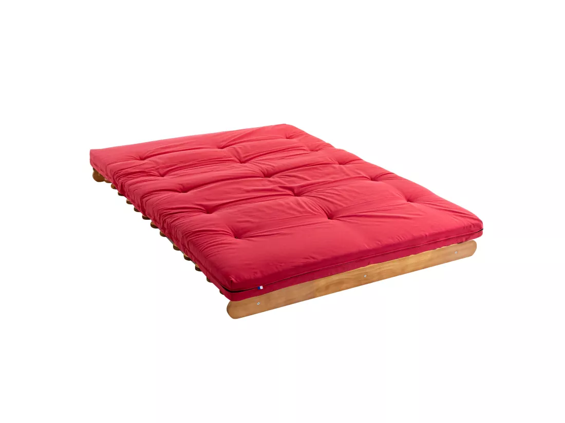 Matelas futon rouge en coton 180x200