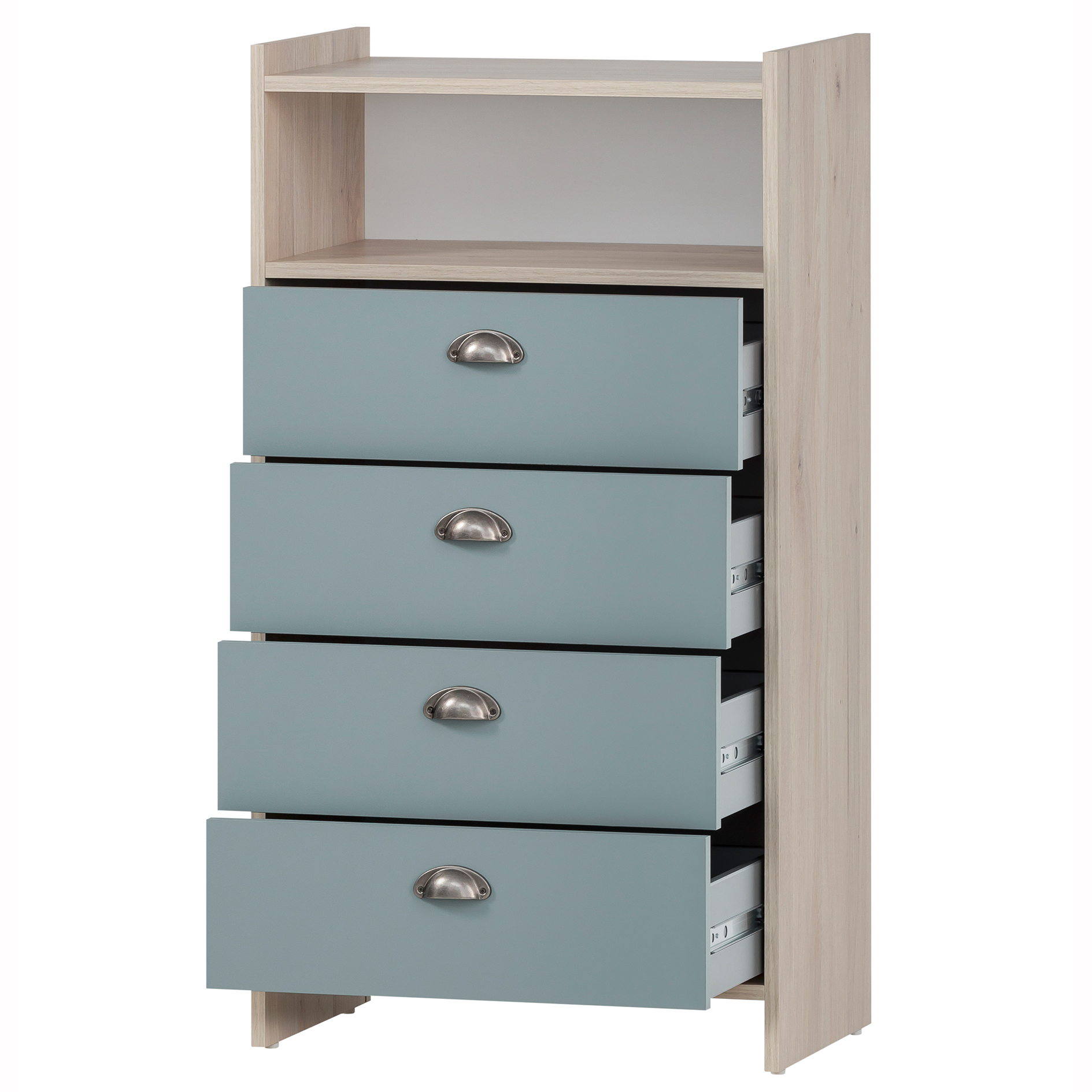 Highboard - taubenblau - Sandeiche - 60,1 cm