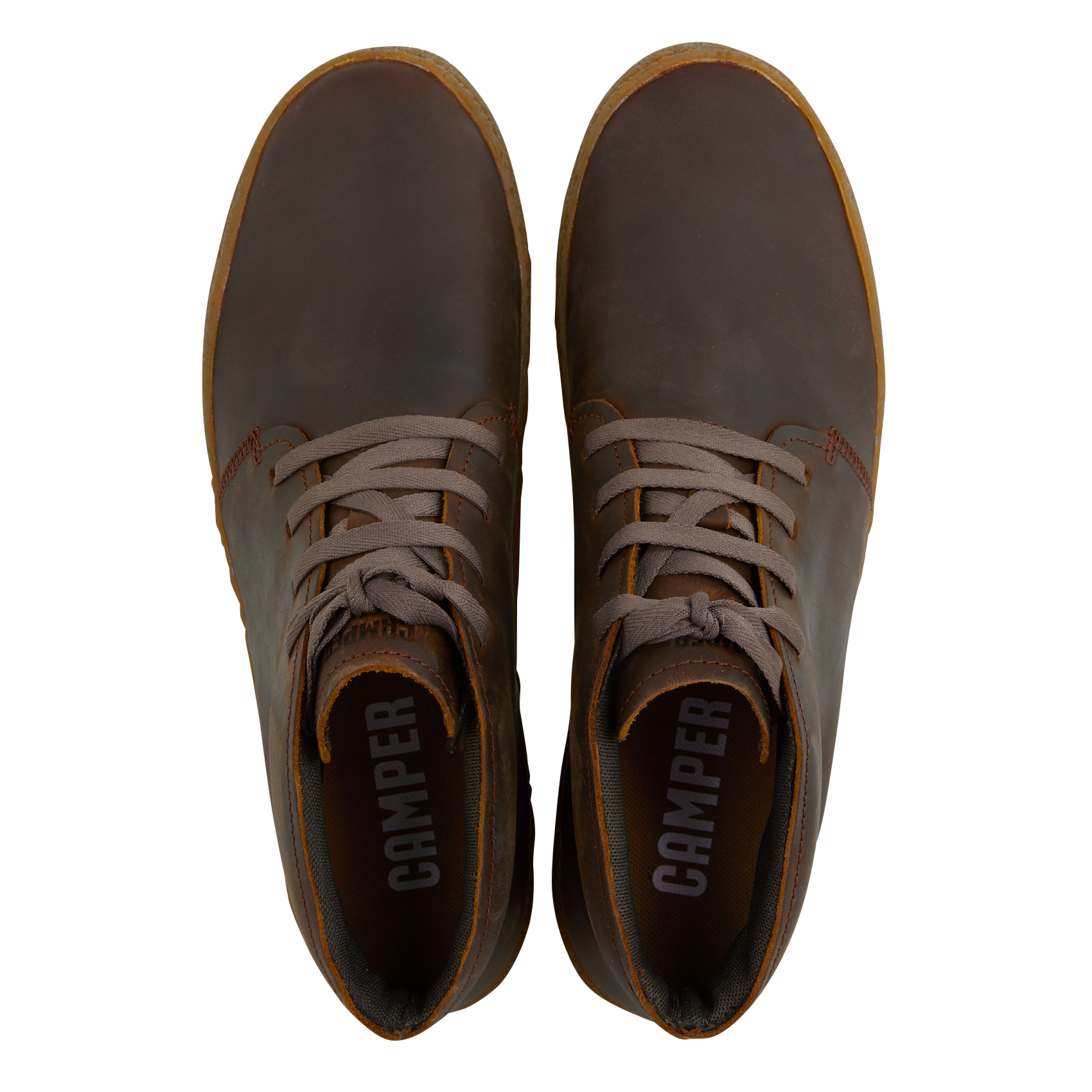 PEU TERRENO - Baskets montantes en cuir | Marron