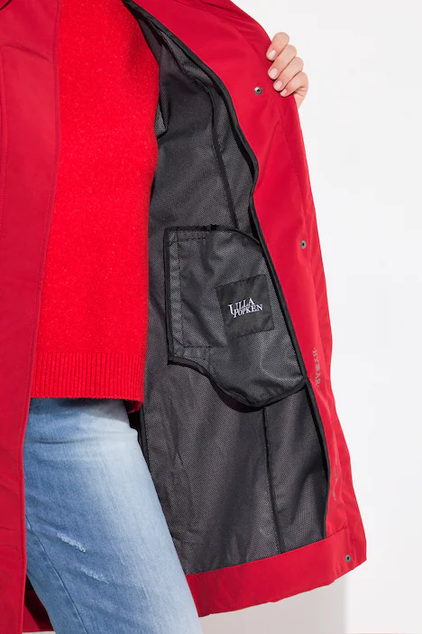 HYPRAR Softshell-Trenchcoat, wasserabweisend, Gürtel, salsa