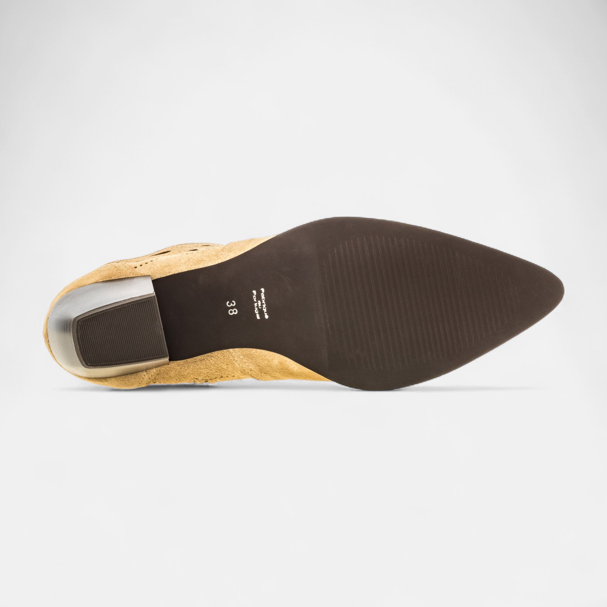 Santiags à talon Femme en cuir beige