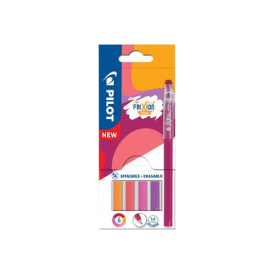 Pilot FriXion Ball Stick - 6 Rollers effaçables - couleurs chaudes assorties