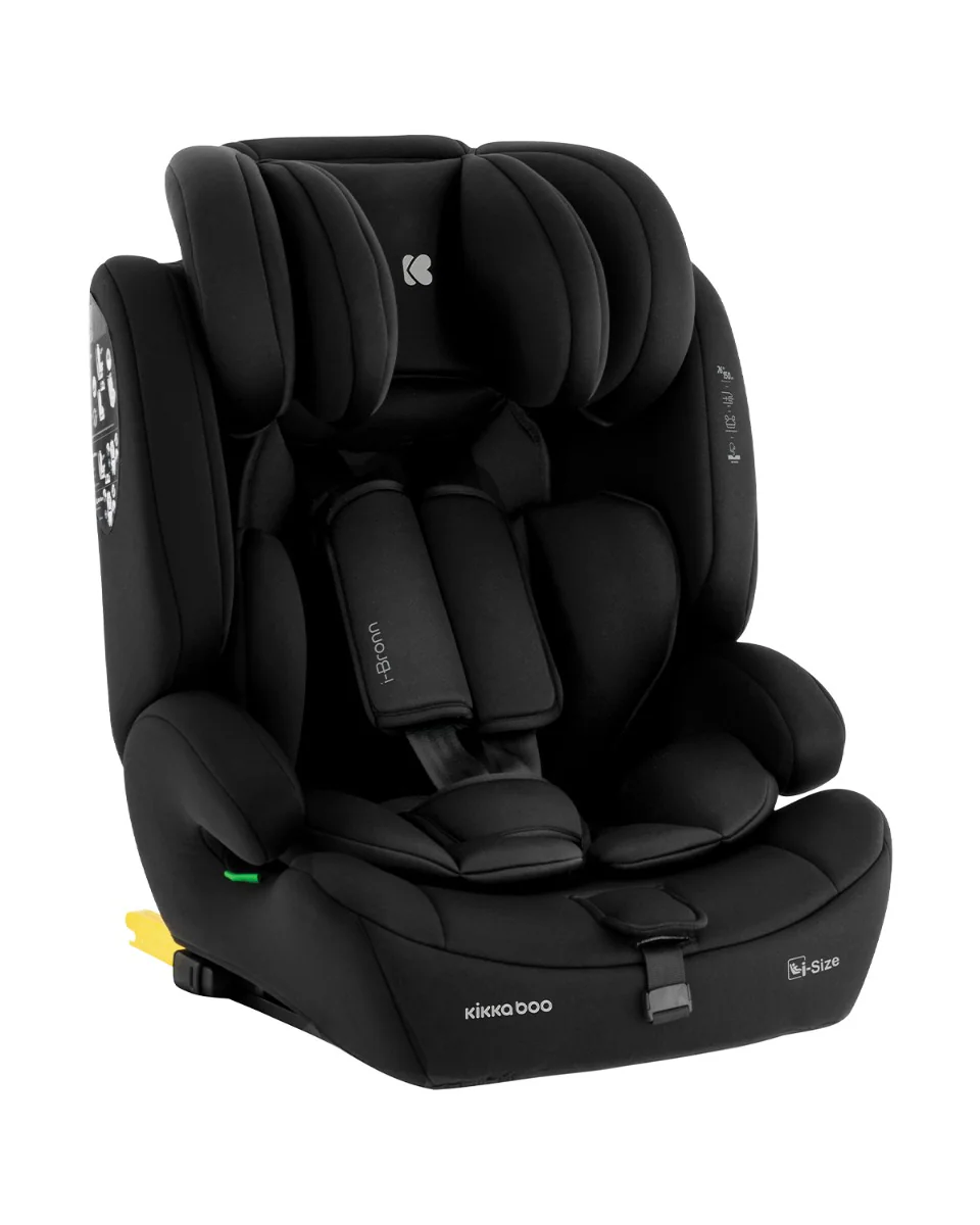 Kikkaboo Kindersitz I-Bronn i-Size (76-150cm) Isofix, Top Tether, Kissen, Gurt schwarz