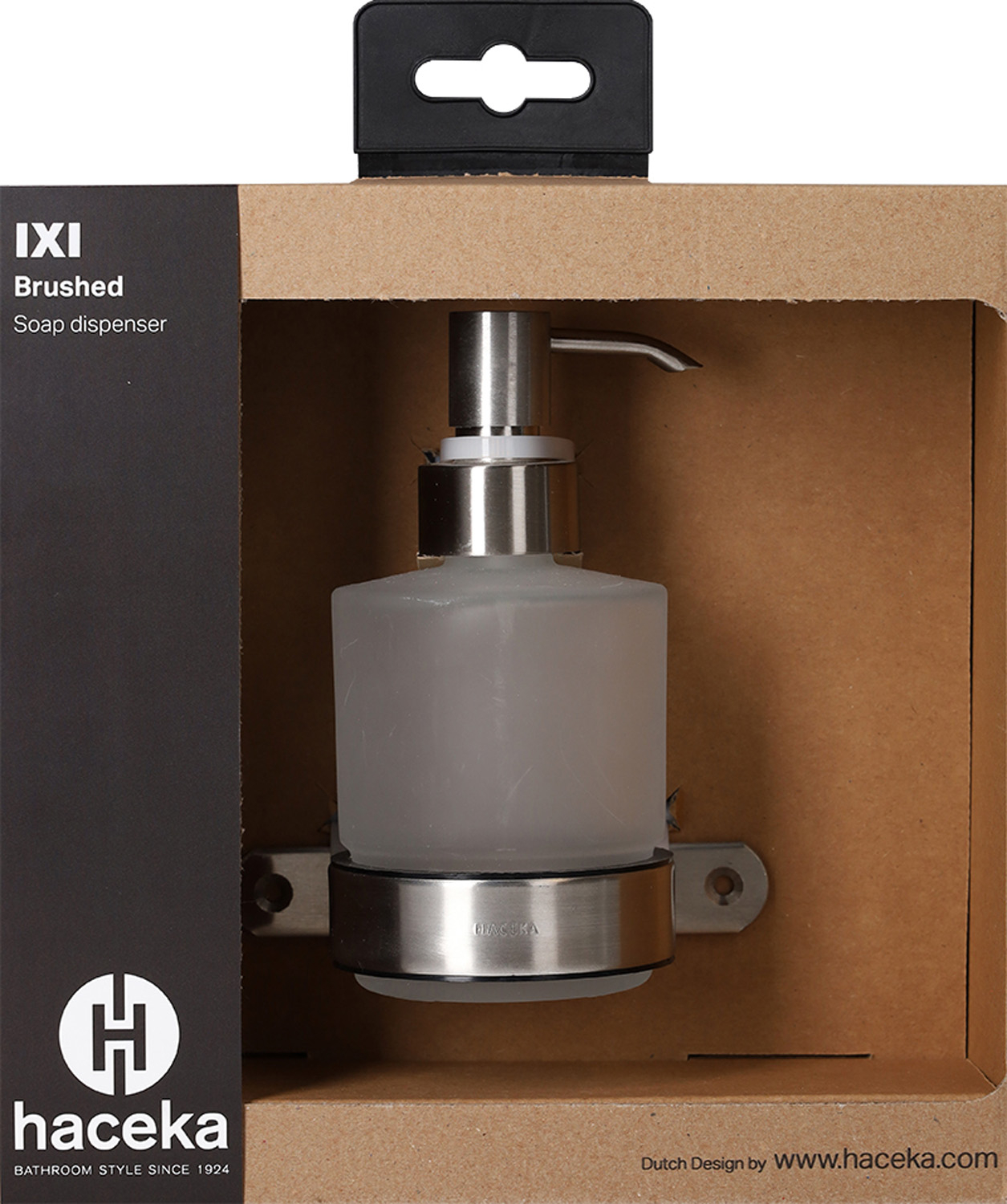 Haceka IXI zeepdispenser RVS geborsteld