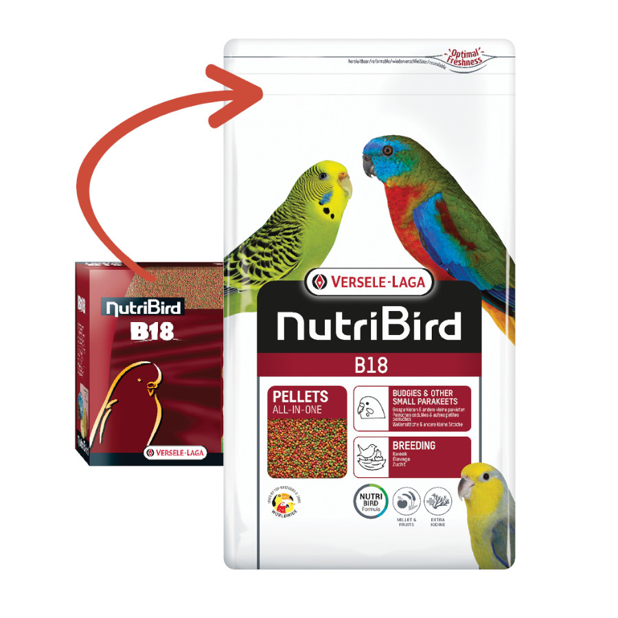 Nutribird B18 alimento para periquitos e agapornis.