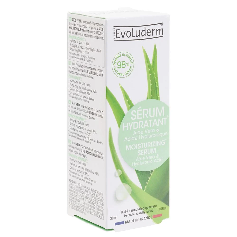 Sérum hydratant Evoluderm Aloe Vera et acide hyaluronique 30ml
