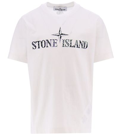 Stone Island T-Shirt - Weiß m. Logo