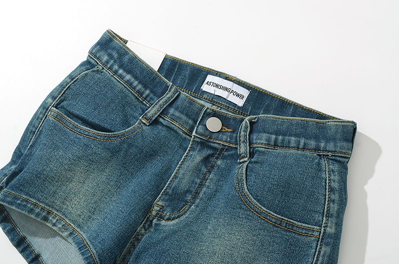 Seventh Snow - Gewassen denim shorts met hoge taille