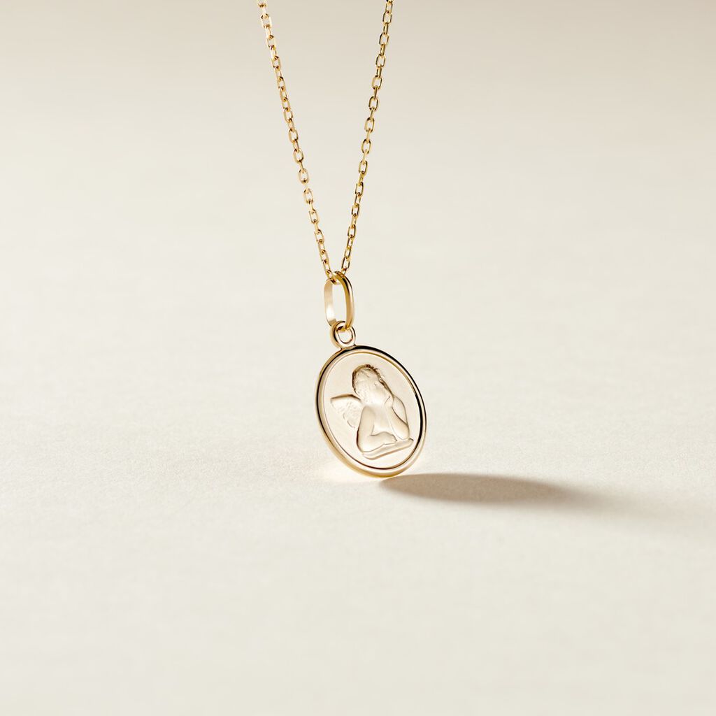 Pendentif Ange Rond Or Jaune