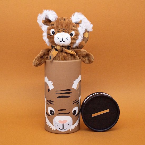 Peluche en boîte Petit Simply   Spéculos le tigre Marron        de               Les Déglingos