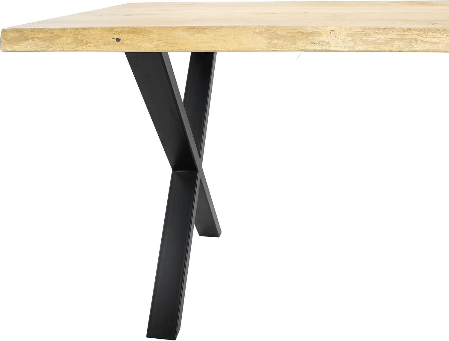 Natural Goods Berlin 2x Tischkufen X-Form - Design Tischbeine Metall - Outdoor Tischgestell Schwarz - Tischfüße Metall - Tischbeine wetterfest - Möbelkufen für Esstisch, Schreibtischfüße - B85 x H72cm