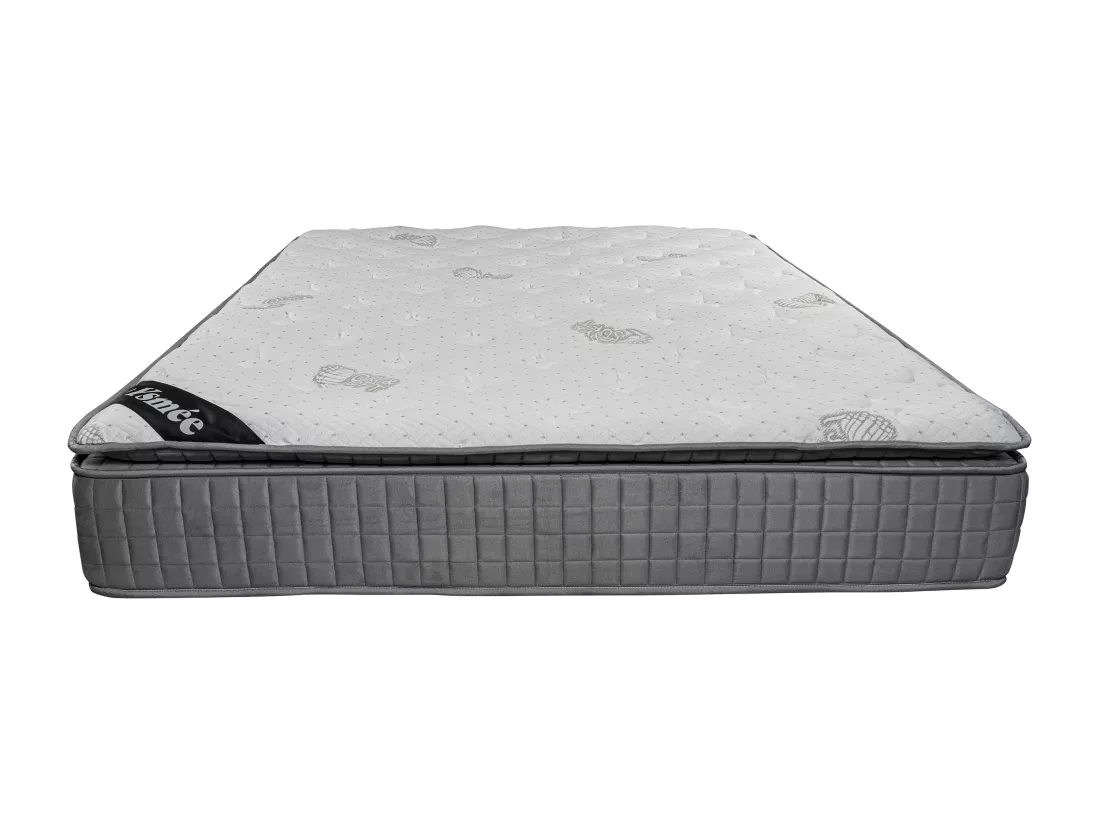 Ensemble 140 x 190 cm sommier tapissier + matelas hybride ressorts ensachés 7 zones et mémoire de forme ép.28cm - MARANI de YSMÉE