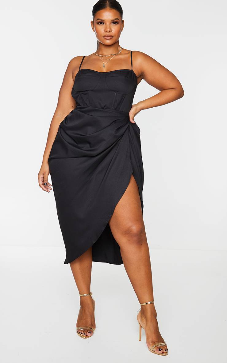 Noir Haut Corset Structuré Grande Taille