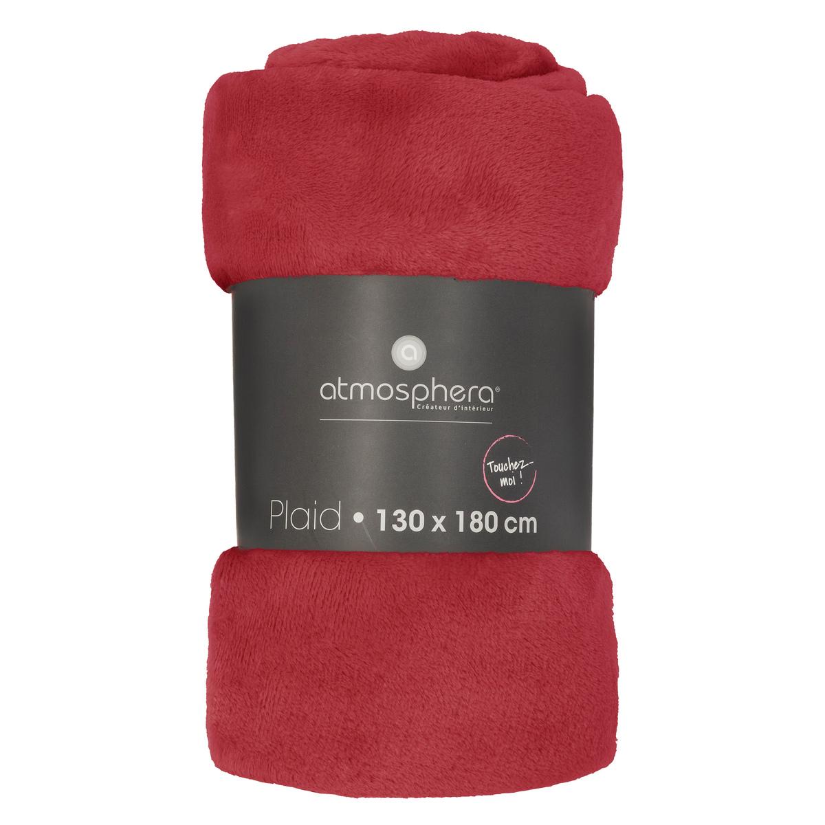 PLAID FLANEL UNI ROUGE 130X180CM