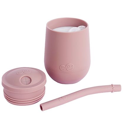 EzPz Mini Cup m. Suger?r - Silikone - Støvet Rosa