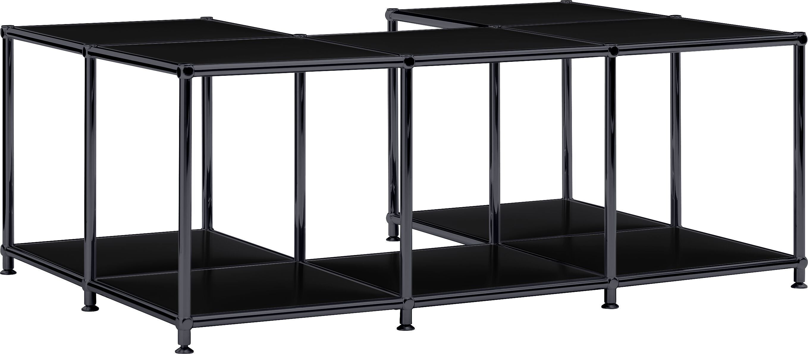 FLEXCUBE Salontisch - Schwarz / B: 114.5 cm x T: 77.5 cm x H: 42.5 cm