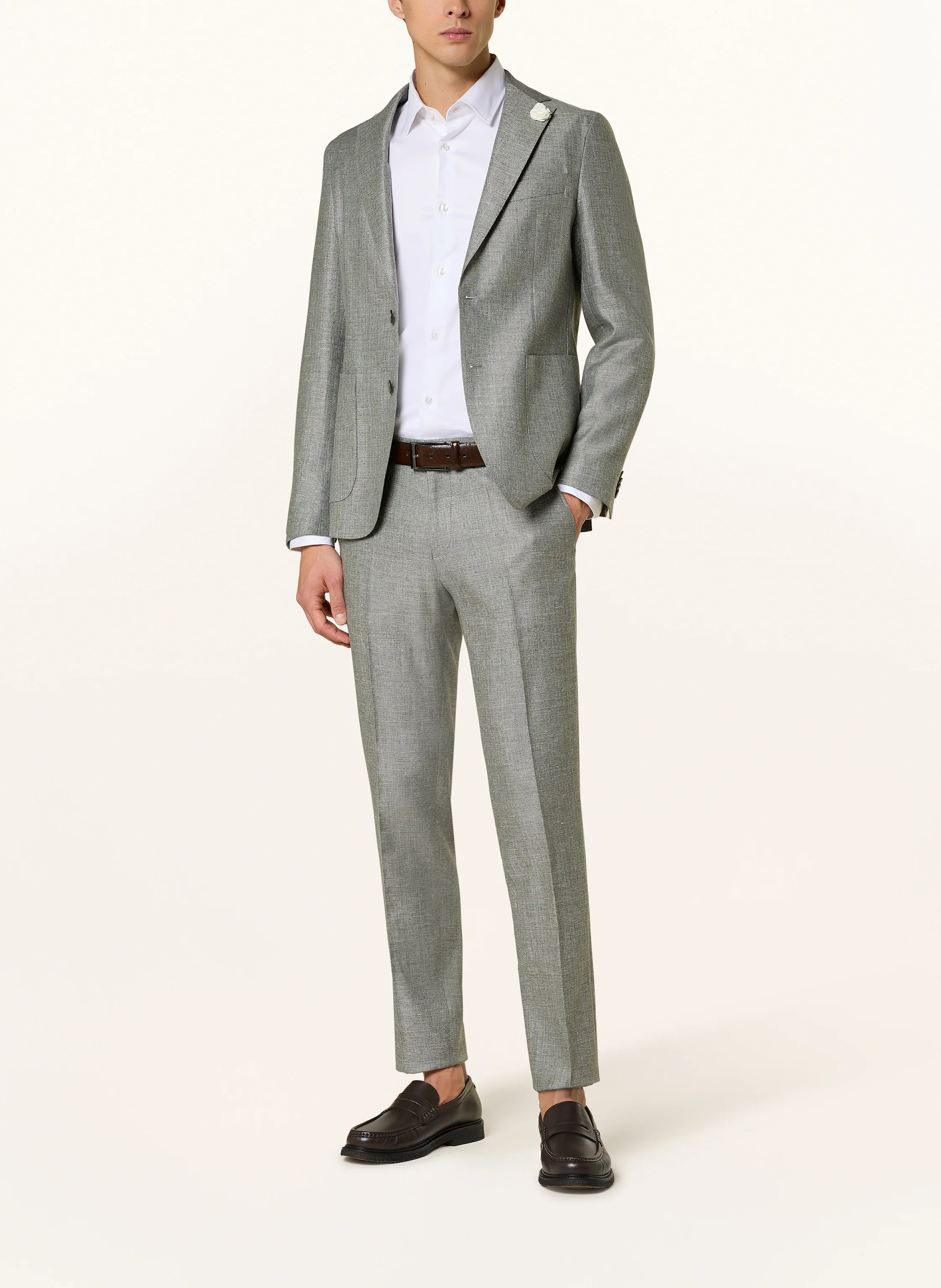 BOSS Anzughose GENIUS Slim Fit mit Leinen