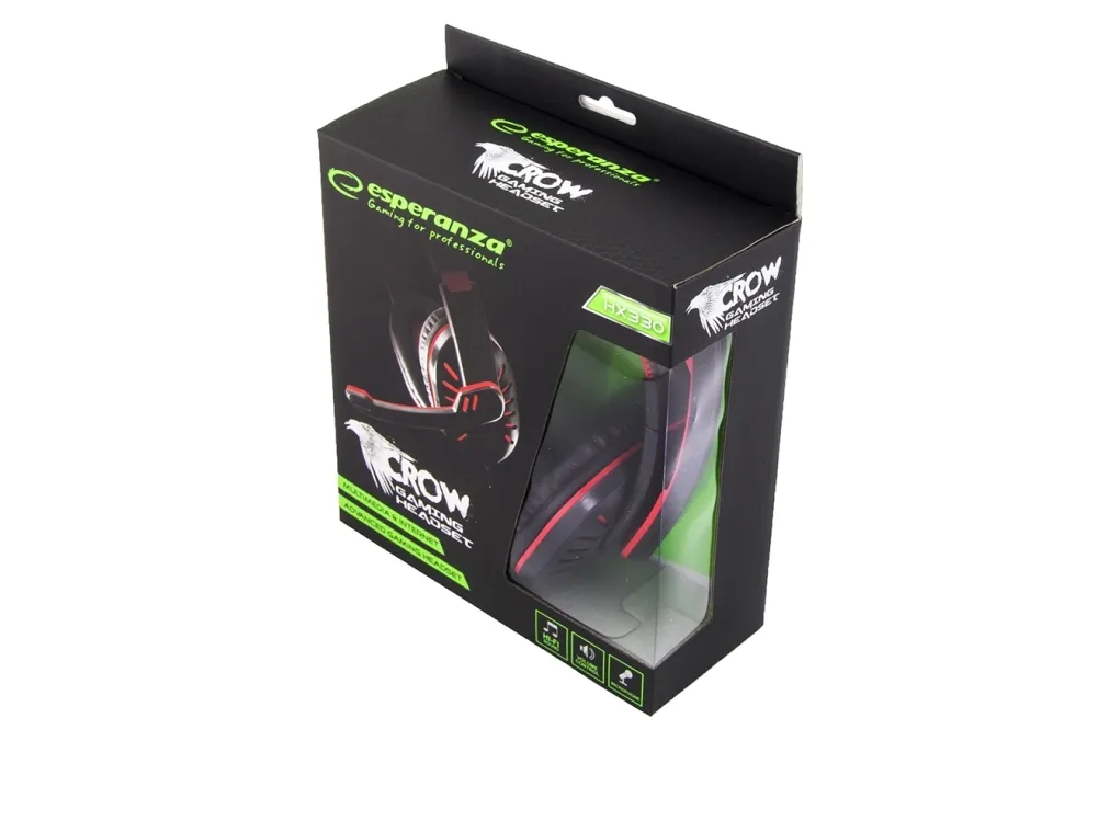 HEADPHONES WITH MICROPHONE FOR GAMERS CROW RED