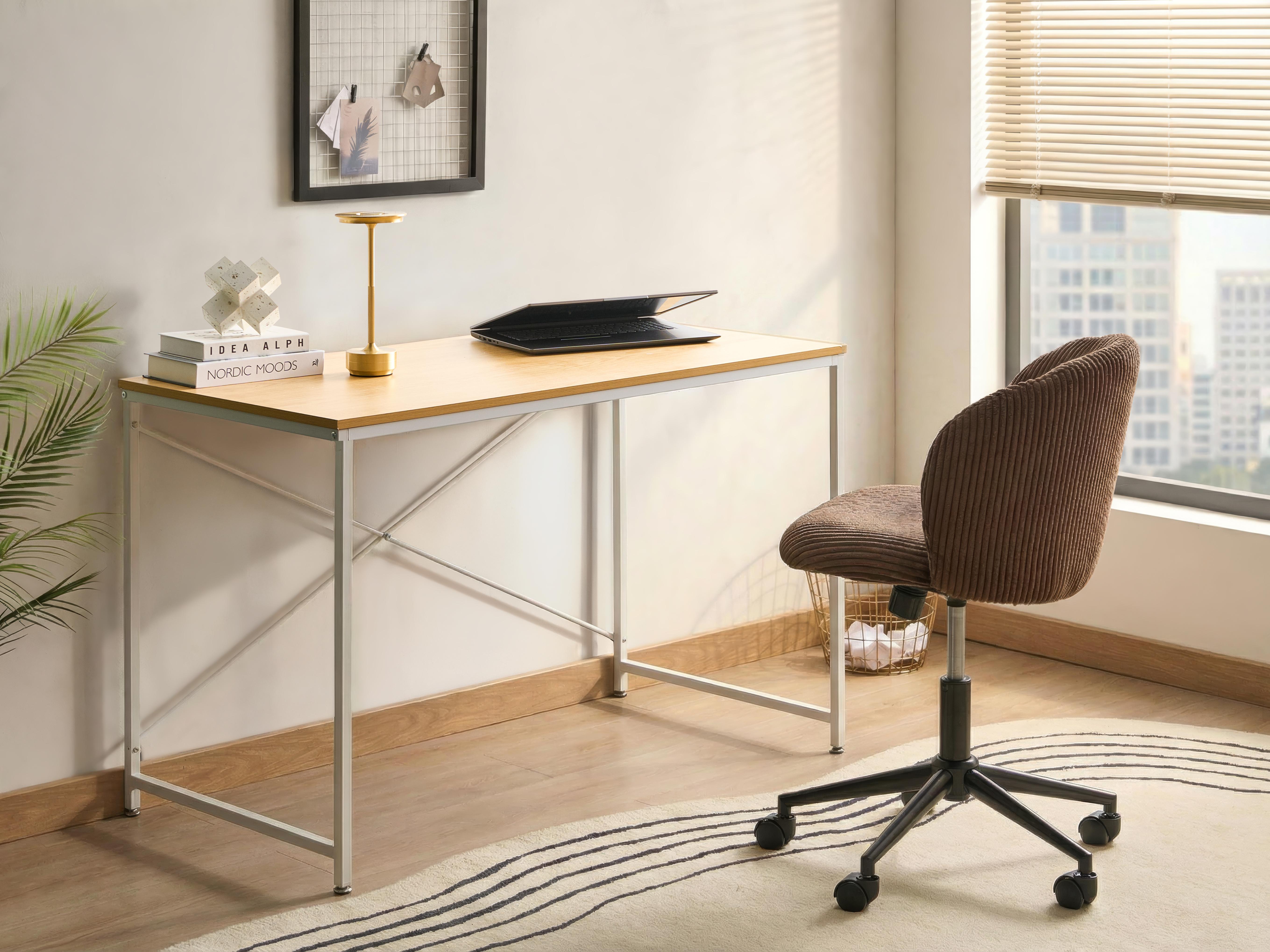 Bureau ANDASTE Lichtbruin/wit 120 cm 60 cm