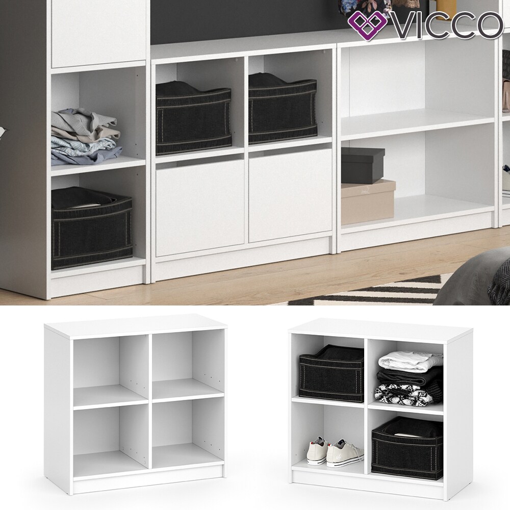 Vicco Kleiderschrank GUEST - Kommode Schrank viergeteilt Sideboard Regal