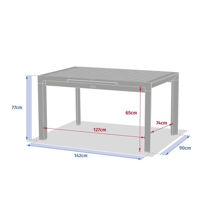 Table de jardin EVASION Effet bois Lin / Argile