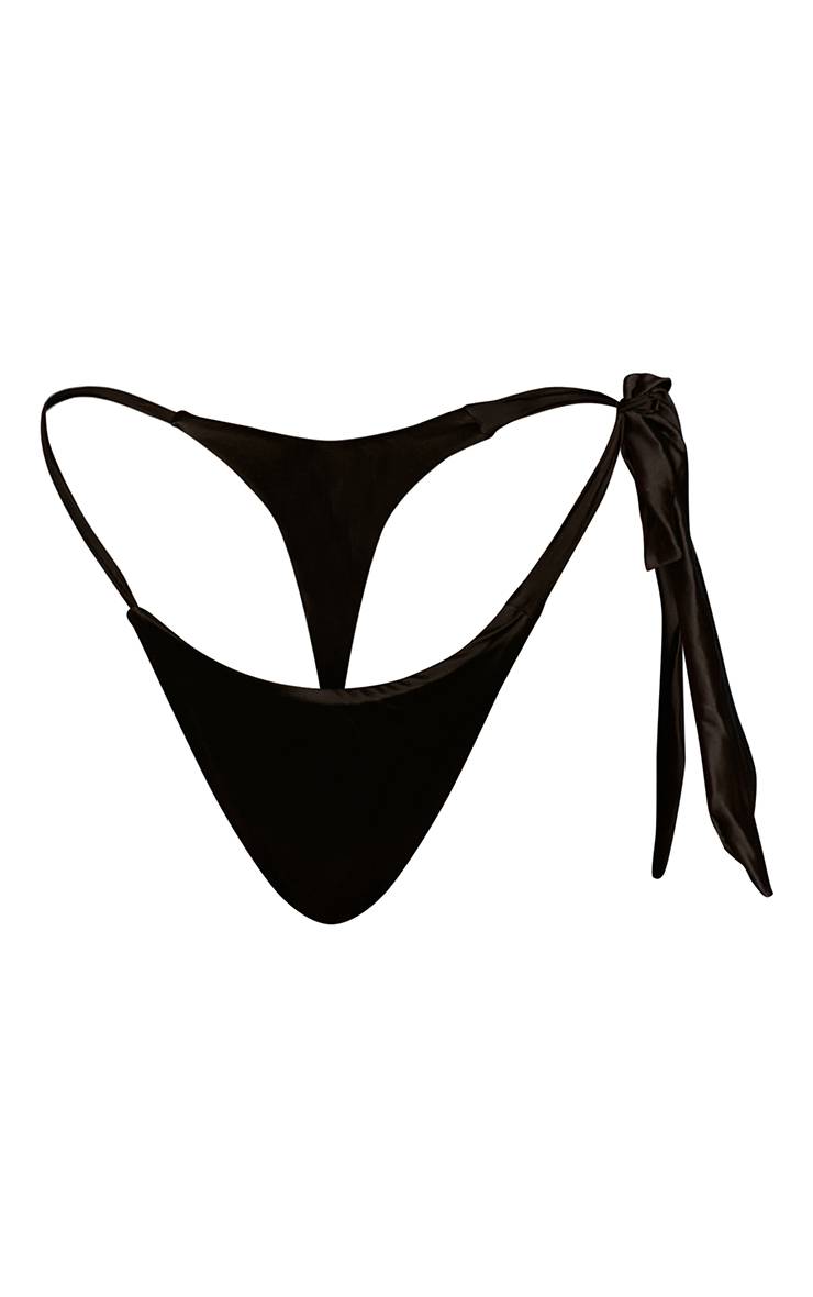 Noir Bas De Bikini Tanga Brillant Pour La Natation
