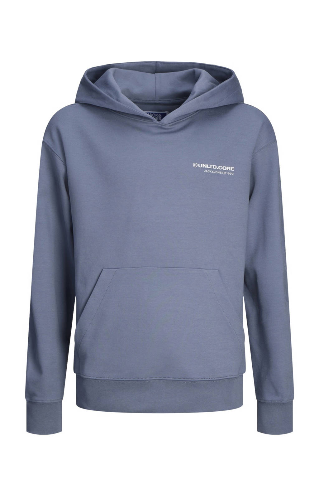 JACK & JONES hoodie JCOAERO met tekst zachtblauw