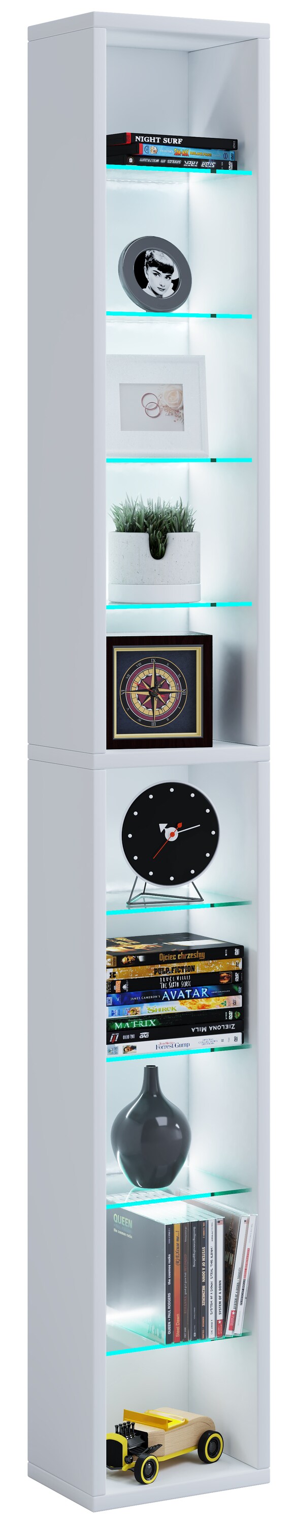 VCM Holz Wandregal Hängeregal Regal Bücherregal Wandboard Deko Glas Rasato XL
