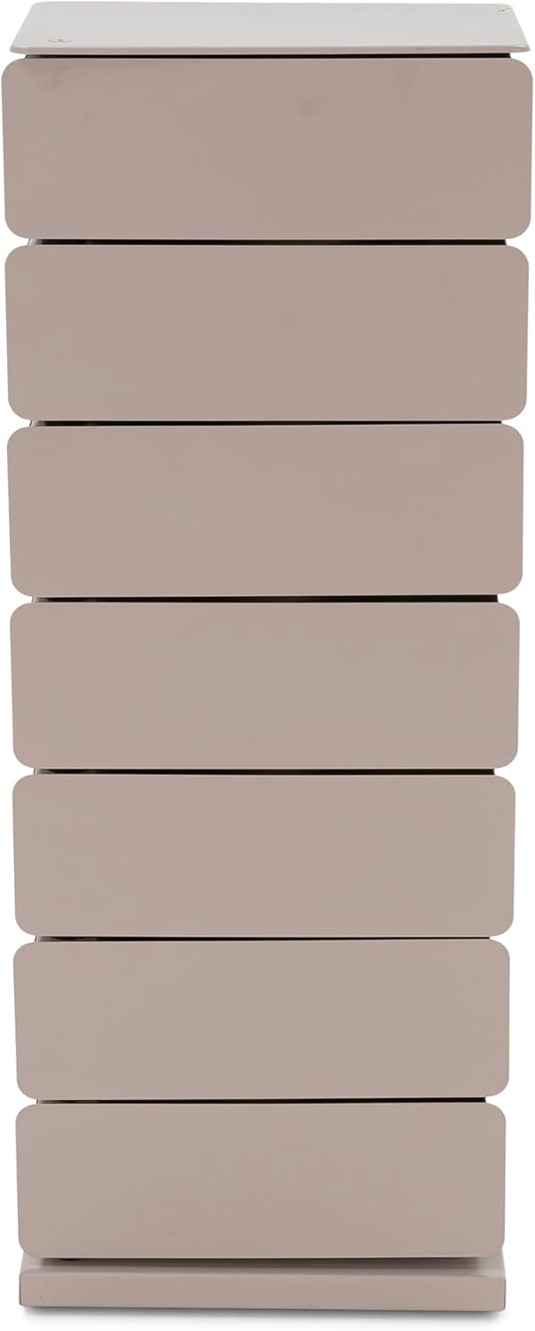 Spinder Design Schuhschrank Joey 7 aus Stahl, Taupe, 7 herausdrehbare Fächer, 37 x 98,5 x 26 cm (Taupe)