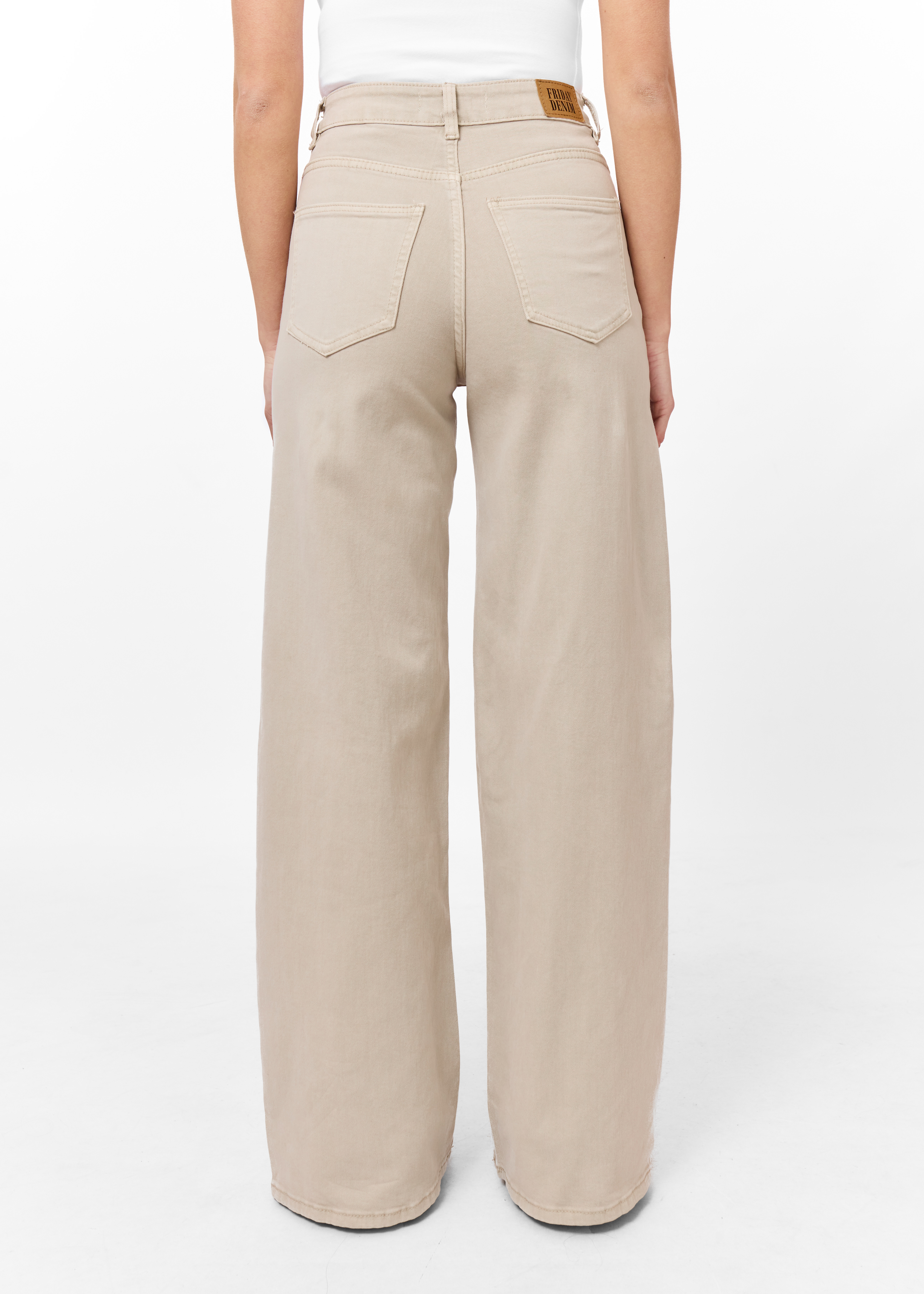 Wide leg stretch jeans beige