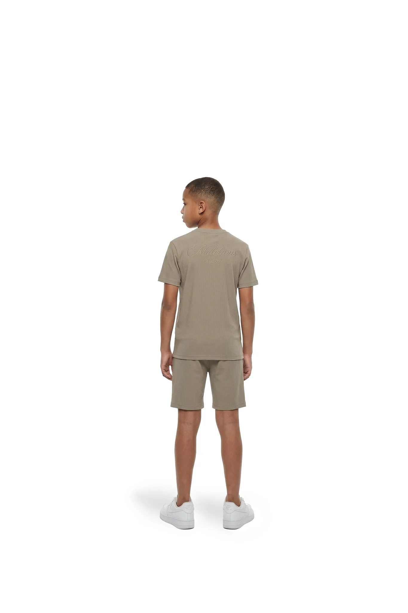 Malelions Junior Ribbed Script Shirt Kids Groen