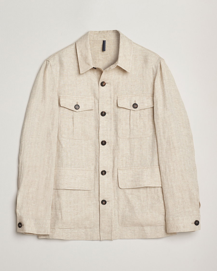 Incotex Herringbone Linen Sahariana Beige