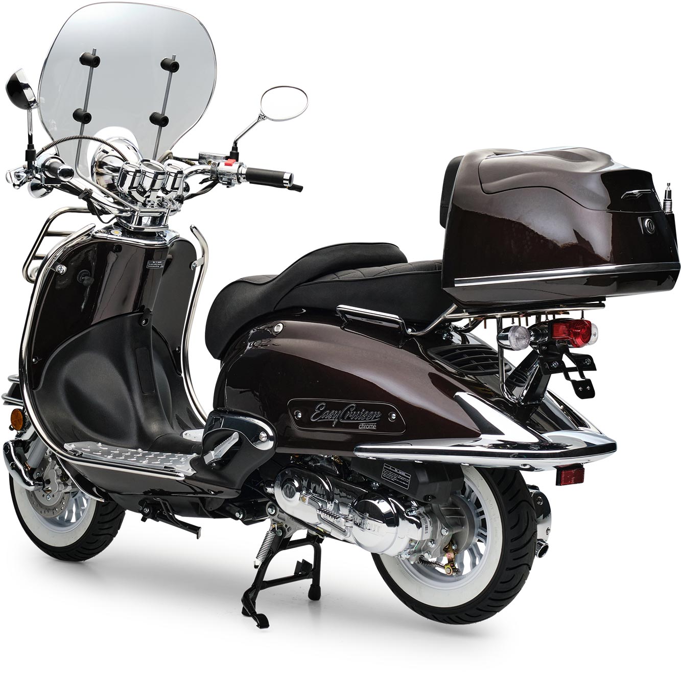 Motorroller Retro EasyCruiser Braun 50ccm 25 kmh Mofa Scooter