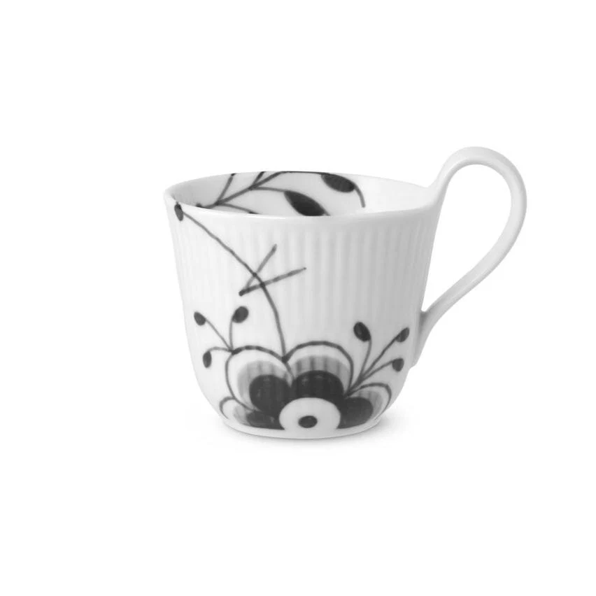 Royal Copenhagen  Sort Mega Riflet højhankskop - 25 cl.