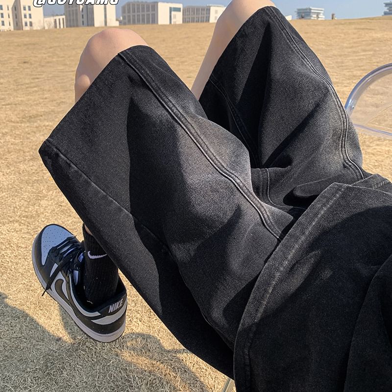 GRAYCIOUS - Mid Rise Washed Panel Denim Shorts