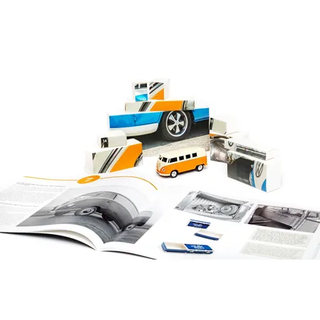 Franzis Verlag Adventskalender VW Bulli T1 orange/weiß