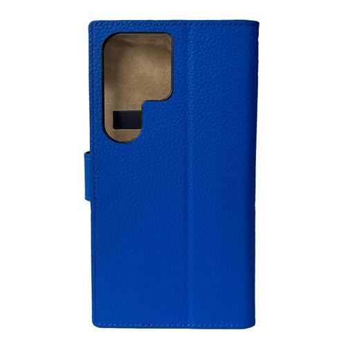 Samsung Galaxy S24 Ultra Echtleder Book Case Tasche Flip Cover Hand Made (MARCS24U-M15) - Blau