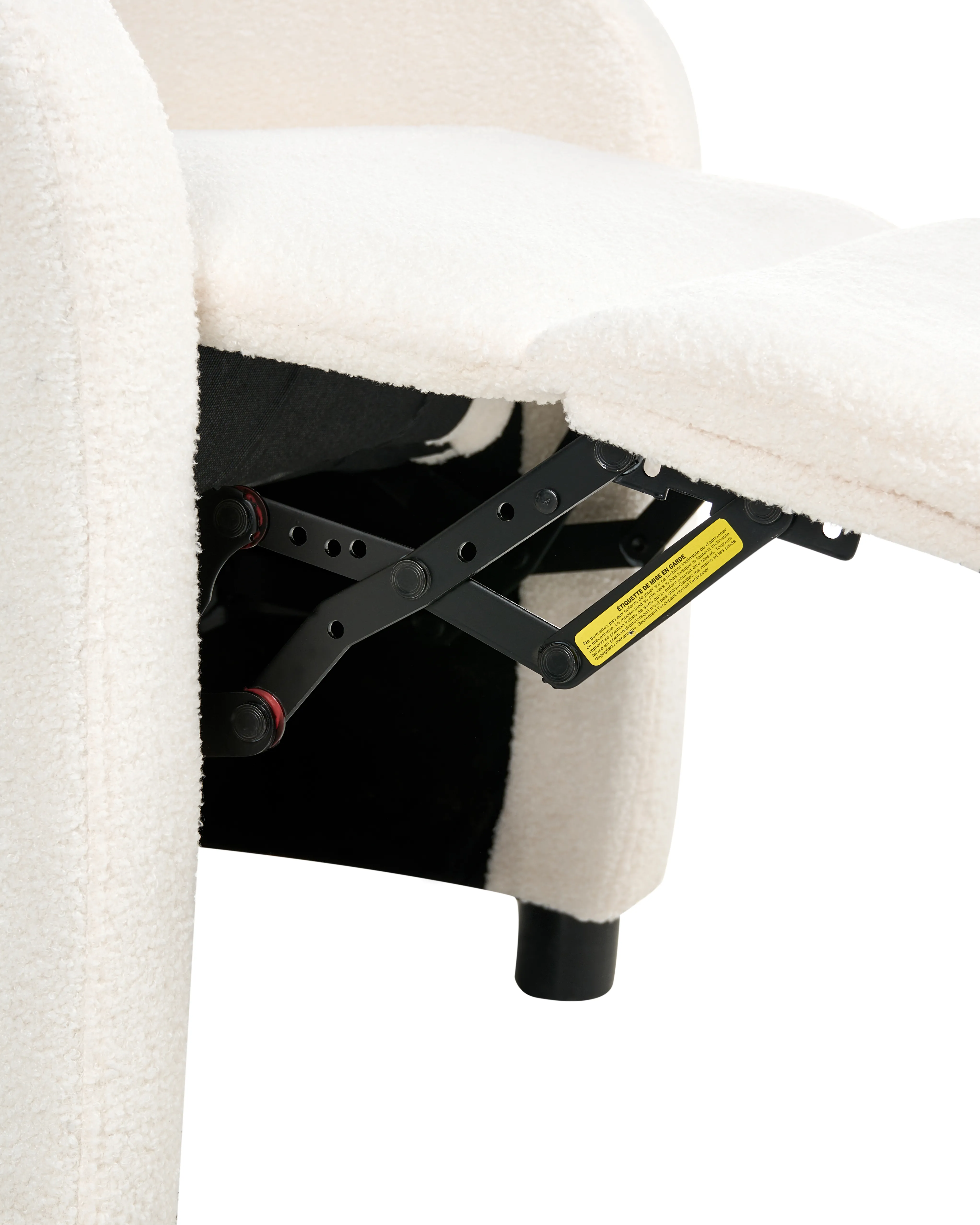 Relaxfauteuil OTUS inclusief voetensteun Bouclé Gebroken wit