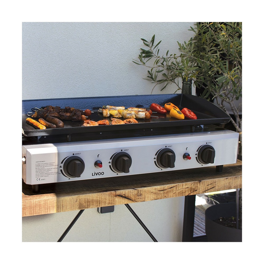 Plancha gaz 4 brûleurs
