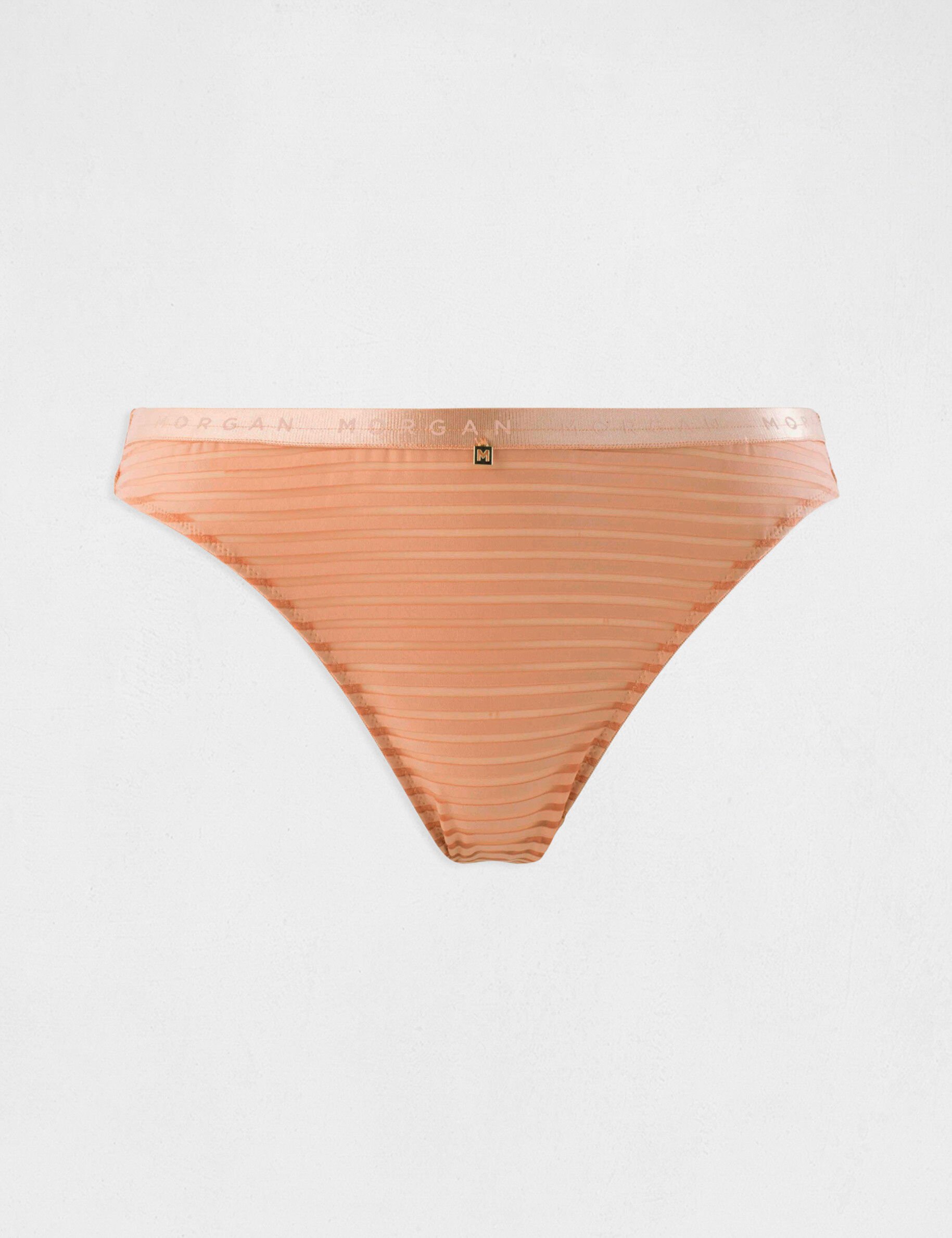 Slip en dentelle beige femme - beige