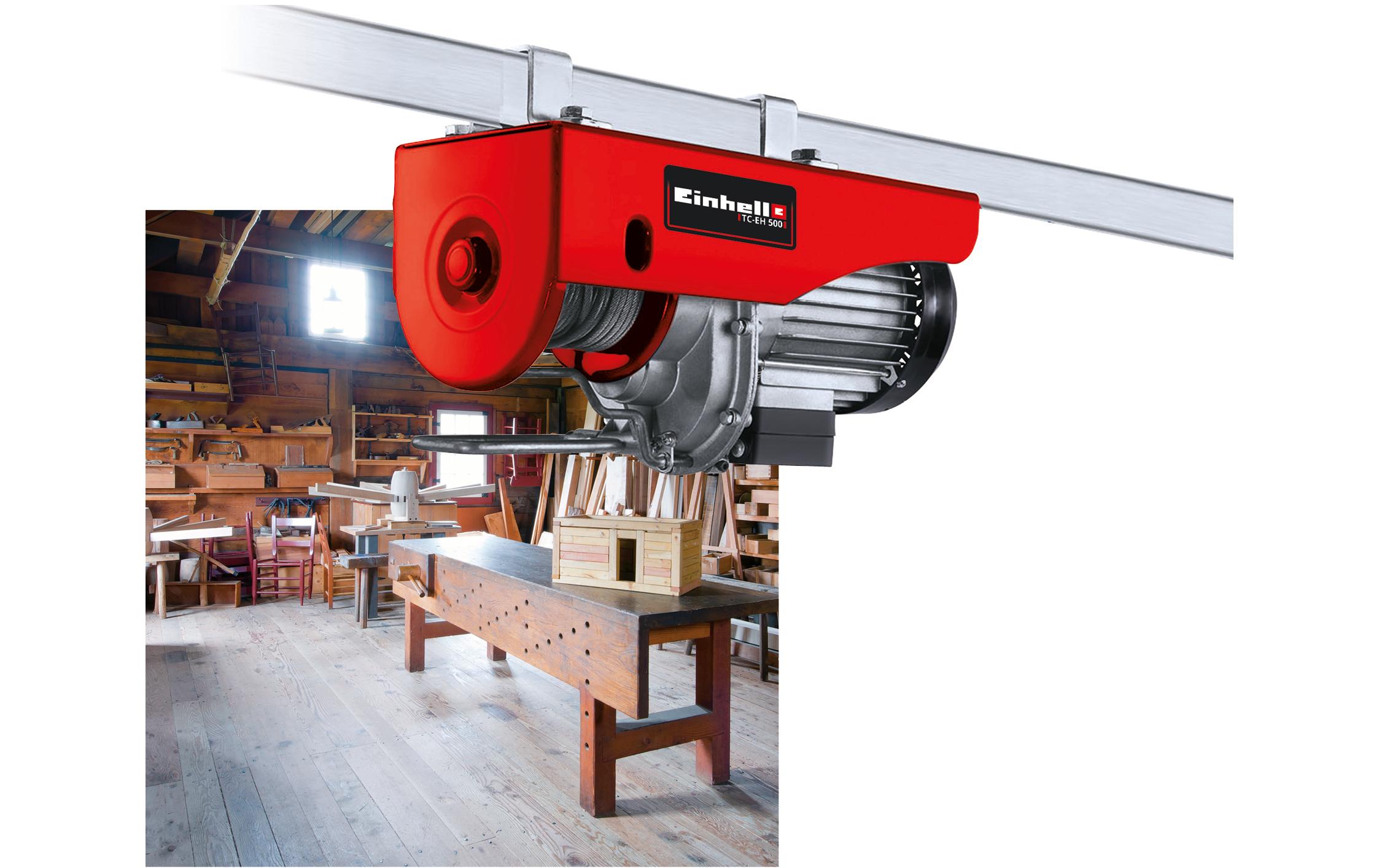 Seilhebezug TC-EH 500, 500 kg<br>Ermöglicht bequemes und schonendes Heben schwerer Lasten per Knopfdruck