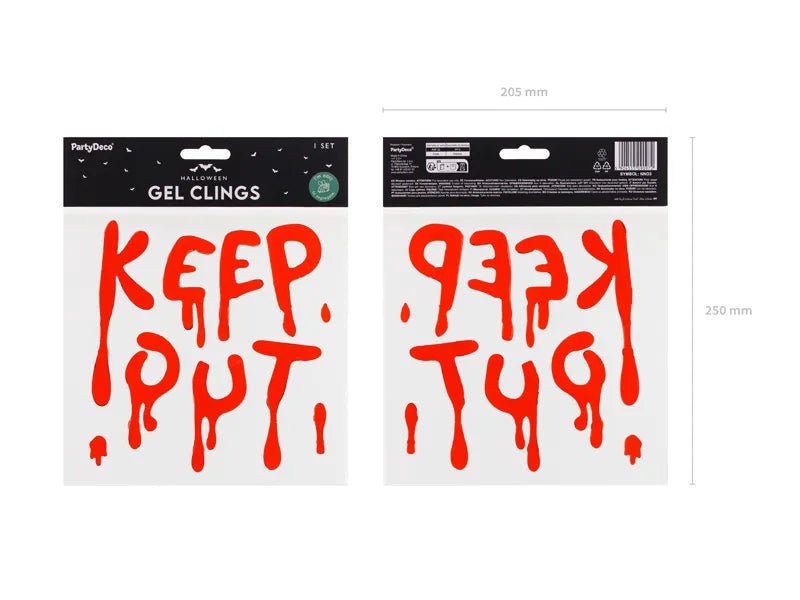Halloween Raamsticker Rood Keep Out 18cm