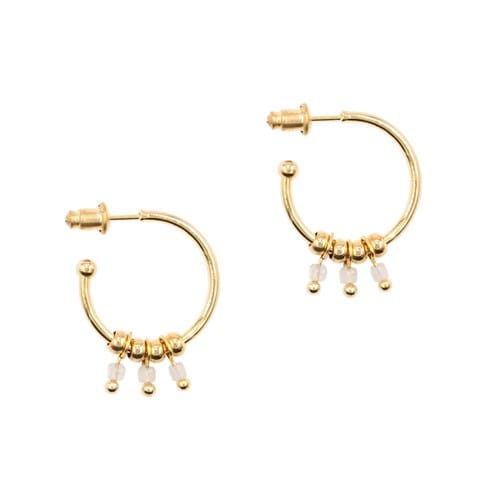 Boucles d'oreilles karia pierre de lune