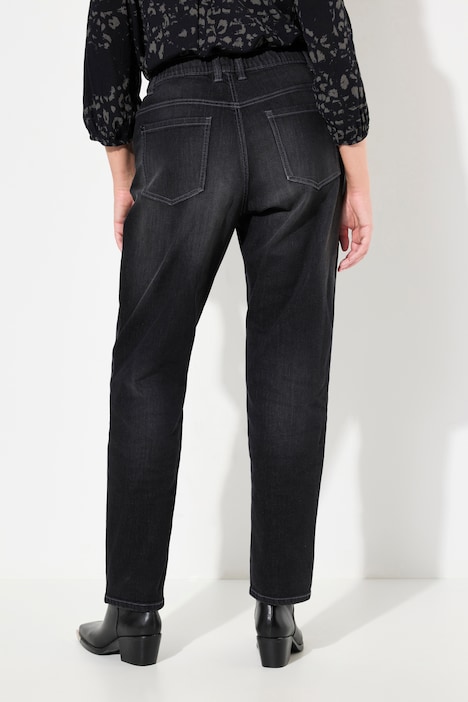 Boyfriend-Jeans, Ziernähte, weites Bein, 4-Pocket-Schnitt